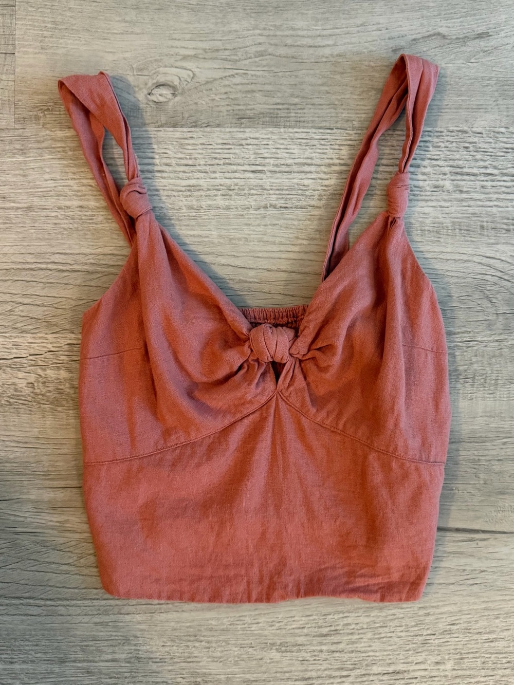 Abercrombie & Fitch Rust Knot-Front Crop Top